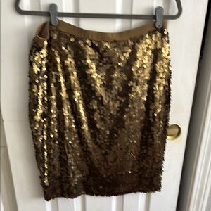 New York & Company Gold Sequin Pencil Skirt Cocktail